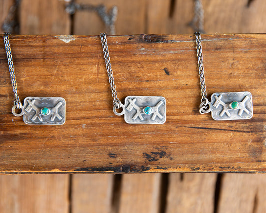 The Milan | Dog Tag Necklace with Turquoise