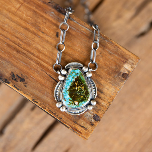 The Devon | Turquoise Necklace on Chunky Chain by Draper