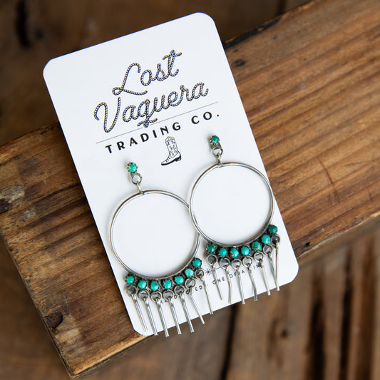 The Wellman's | Vintage Zuni Turquoise Hoop Earrings