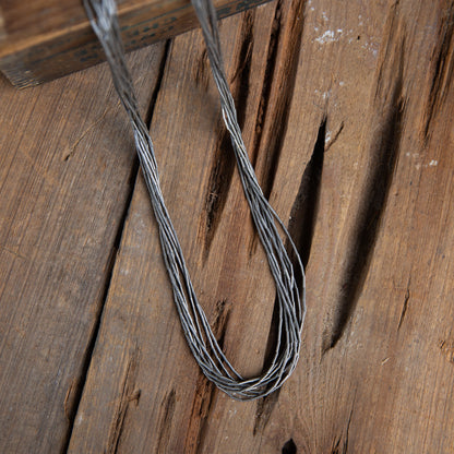 The Alberta | Vintage 9 Strand 26"Liquid Silver Necklace