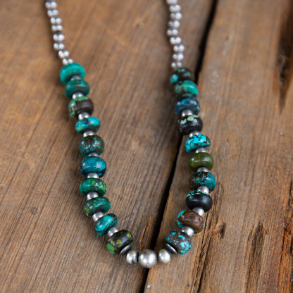 The Heron | Hubei Turquoise & Sterling Pearl Necklace