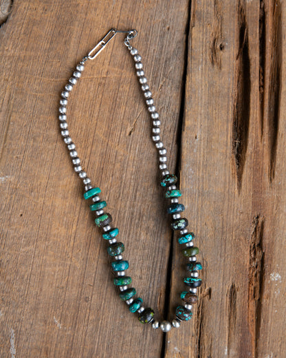 The Heron | Hubei Turquoise & Sterling Pearl Necklace