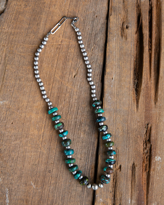 The Heron | Hubei Turquoise & Sterling Pearl Necklace