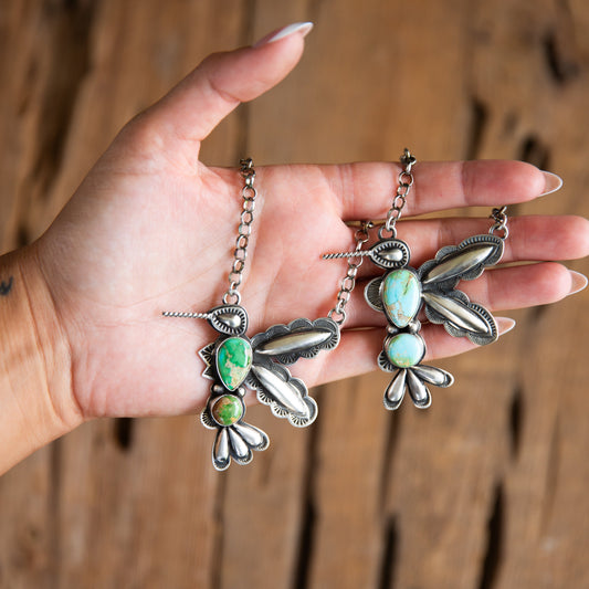 The Catalina | Turquoise Hummingbird Necklace by Charles Johnson