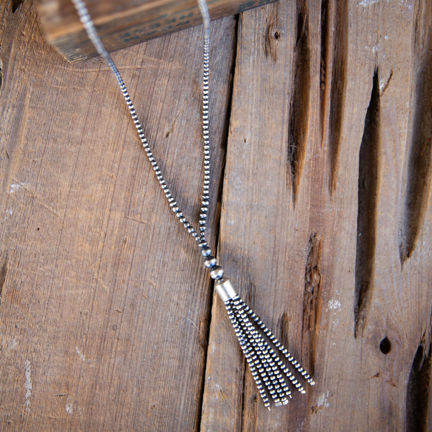 The Selene | Sterling Pearl Tassel Lariat Necklace