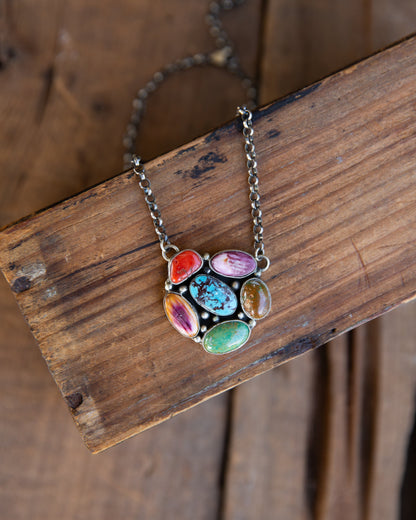 The Dalco | Multi Stone Cluster Necklace