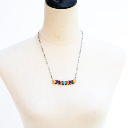 The Carter | Multi Stone Bar Necklace by Jameson Garcia