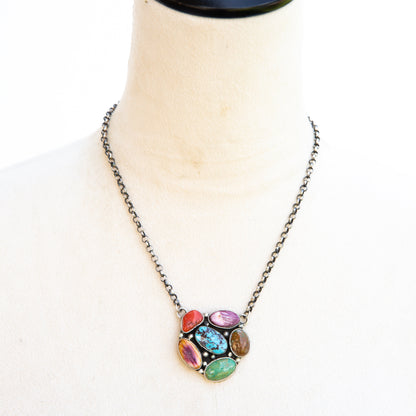 The Dalco | Multi Stone Cluster Necklace