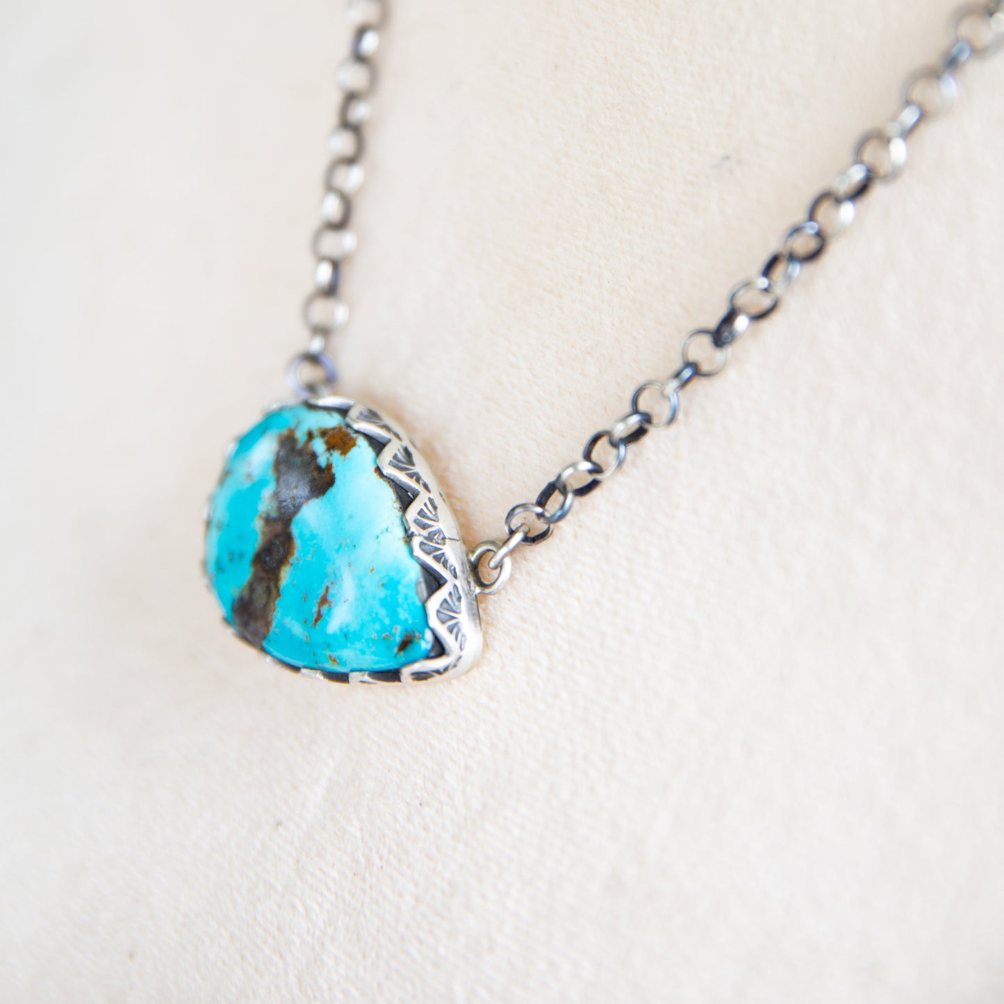 The Rondale | Teardrop Turquoise Bar Necklace