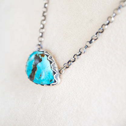 The Rondale | Teardrop Turquoise Bar Necklace