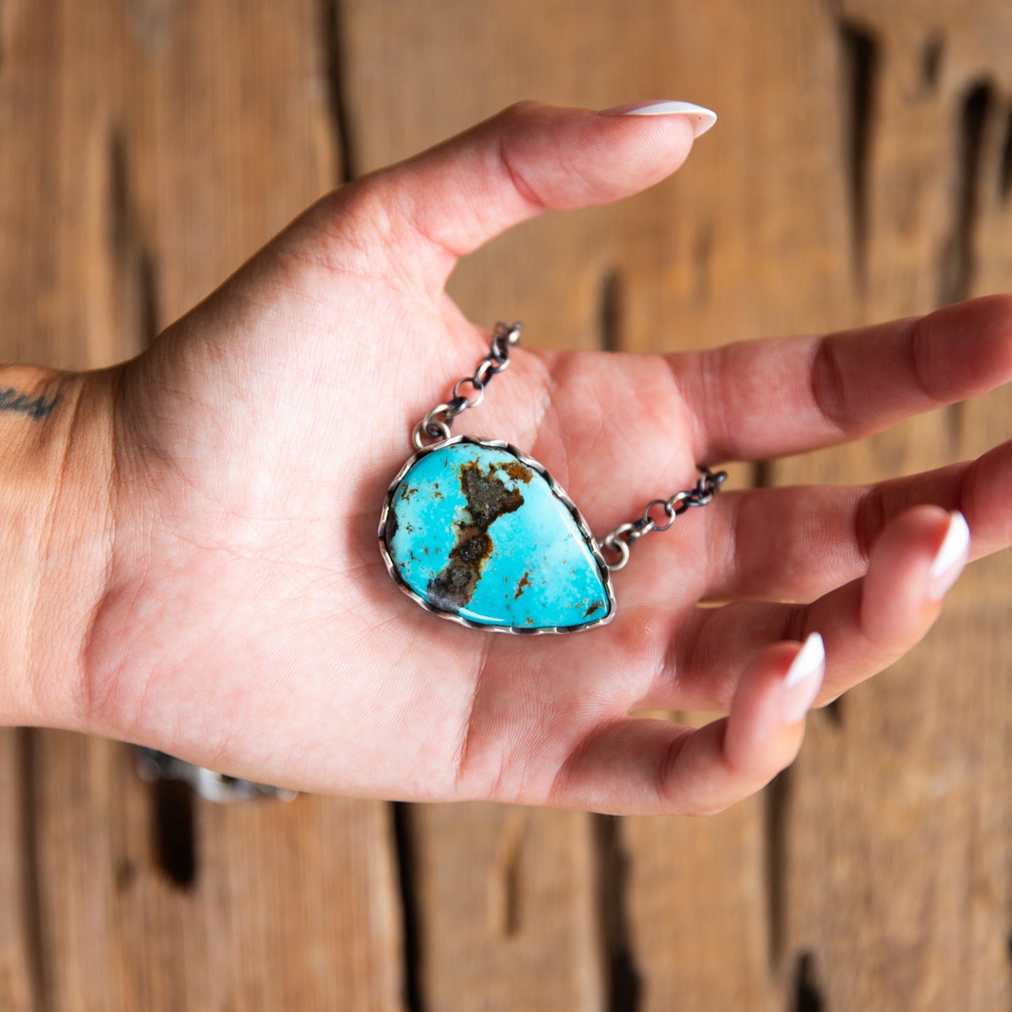 The Rondale | Teardrop Turquoise Bar Necklace
