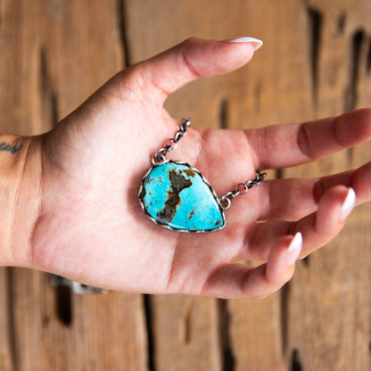 The Rondale | Teardrop Turquoise Bar Necklace