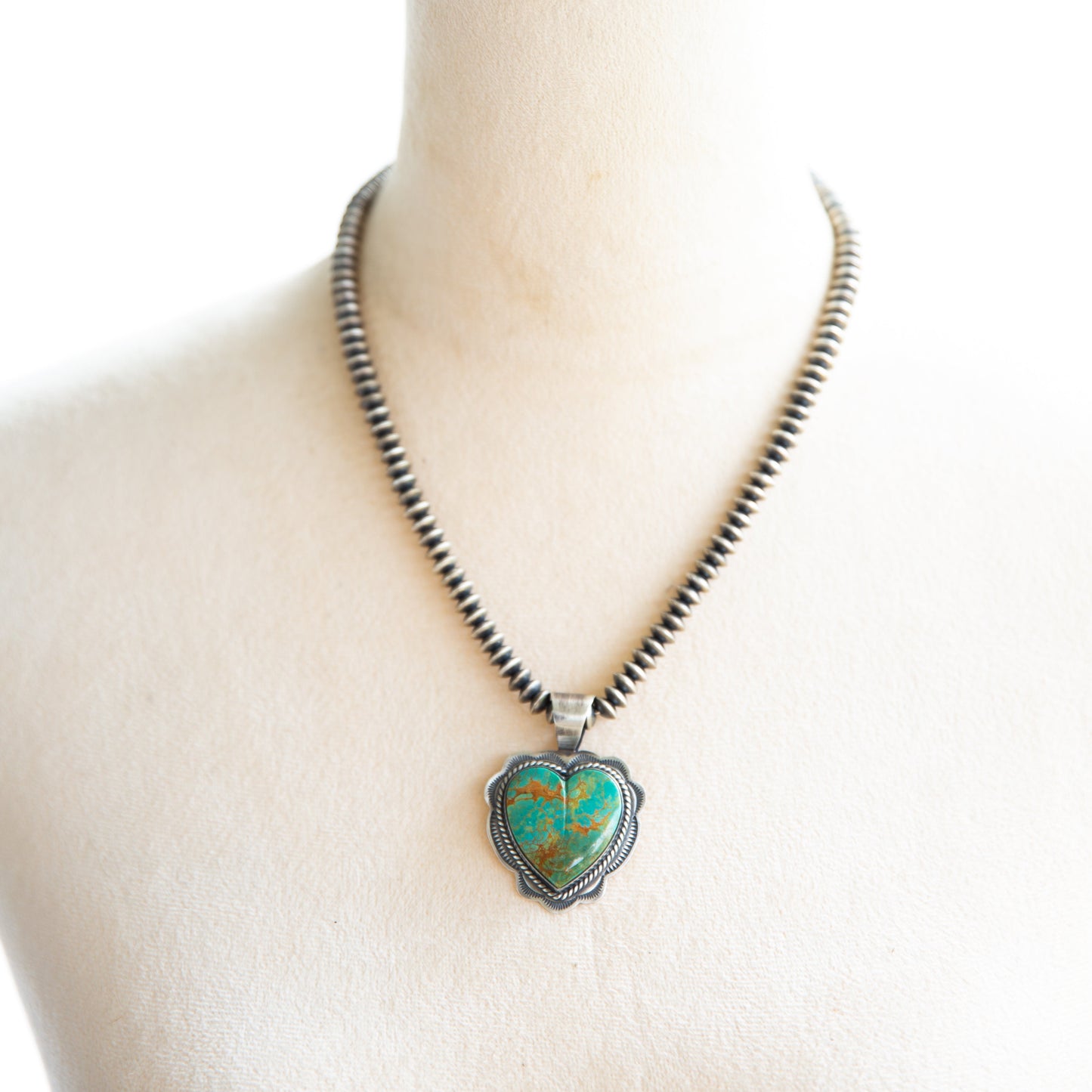 The Ramsie | Murphy Platero High Grade Old Kingman Turquoise Heart Pendant
