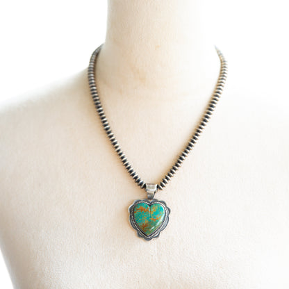 The Ramsie | Murphy Platero High Grade Old Kingman Turquoise Heart Pendant