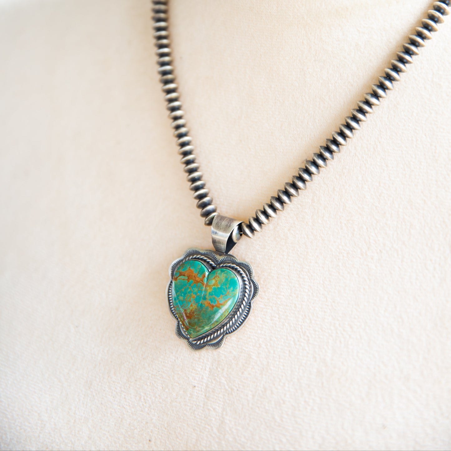 The Ramsie | Murphy Platero High Grade Old Kingman Turquoise Heart Pendant