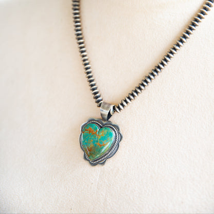 The Ramsie | Murphy Platero High Grade Old Kingman Turquoise Heart Pendant