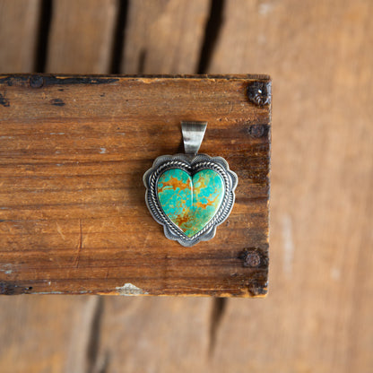 The Ramsie | Murphy Platero High Grade Old Kingman Turquoise Heart Pendant