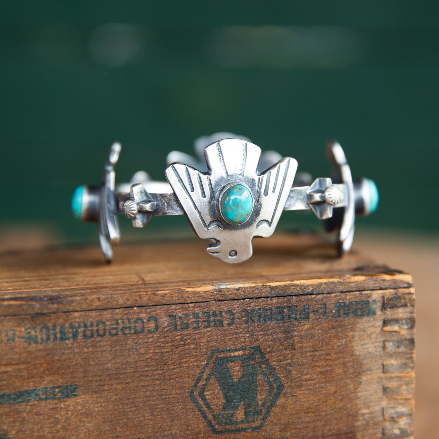 The Augustina | Thunderbird and Turquoise Bangle by Chimney Butte