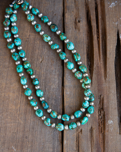 The Reagan | Natural Sonoran Turquoise & Handcrafted Bead Necklace