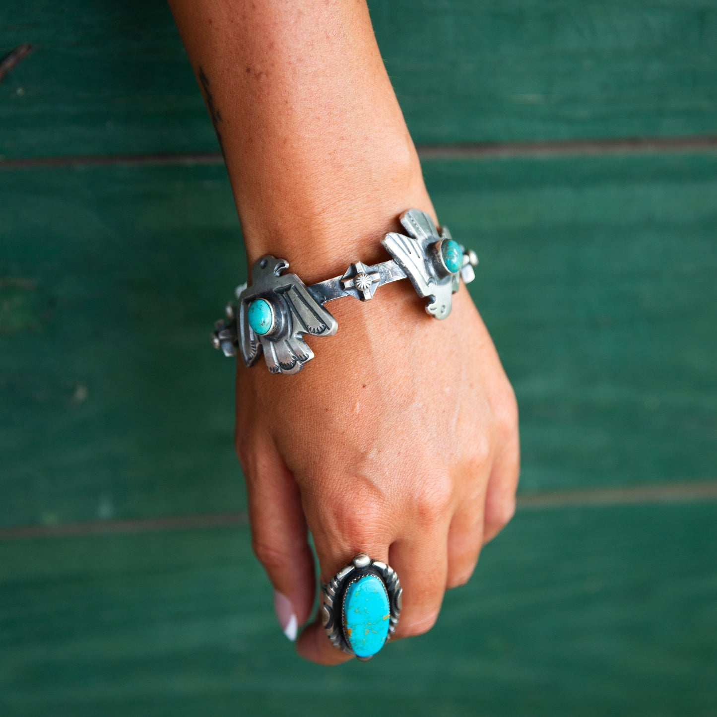 The Augustina | Thunderbird and Turquoise Bangle by Chimney Butte