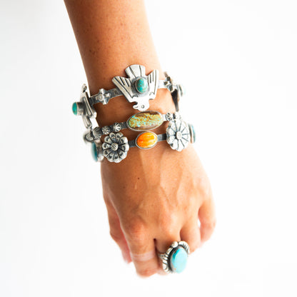 The Augustina | Thunderbird and Turquoise Bangle by Chimney Butte