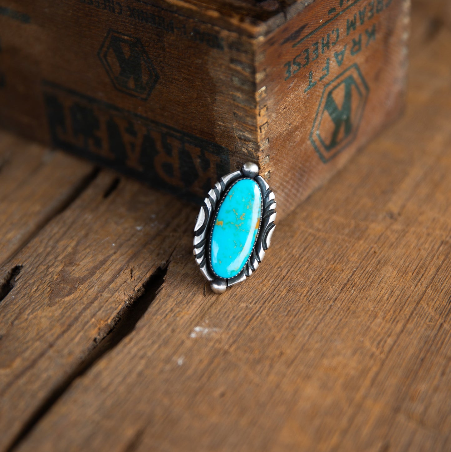 The Fresno | Mike Thomas King's Manassa Turquoise Ring Size 7 3/4