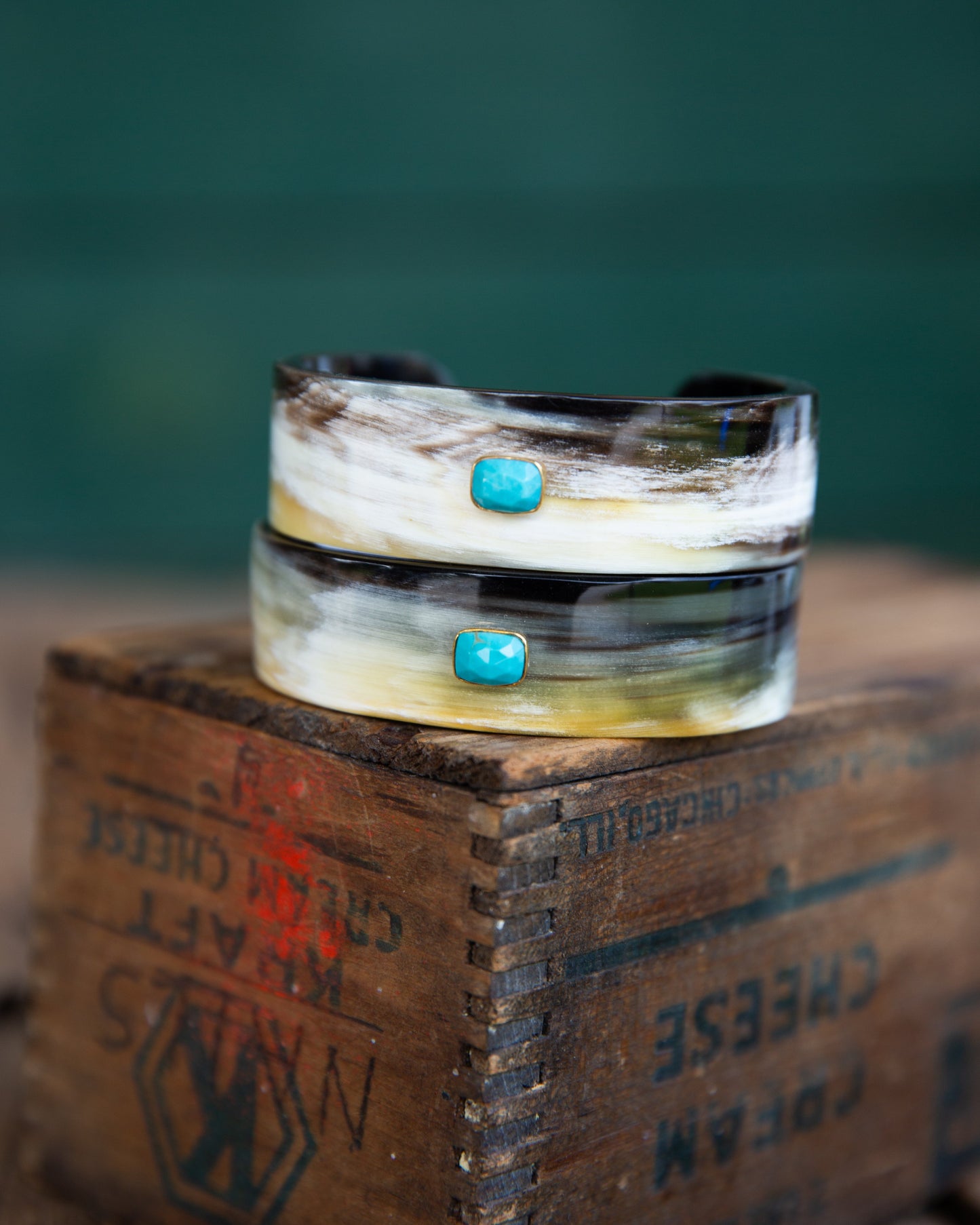 The Brooks | Buffalo Horn & Sleeping Beauty Turquoise Cuff