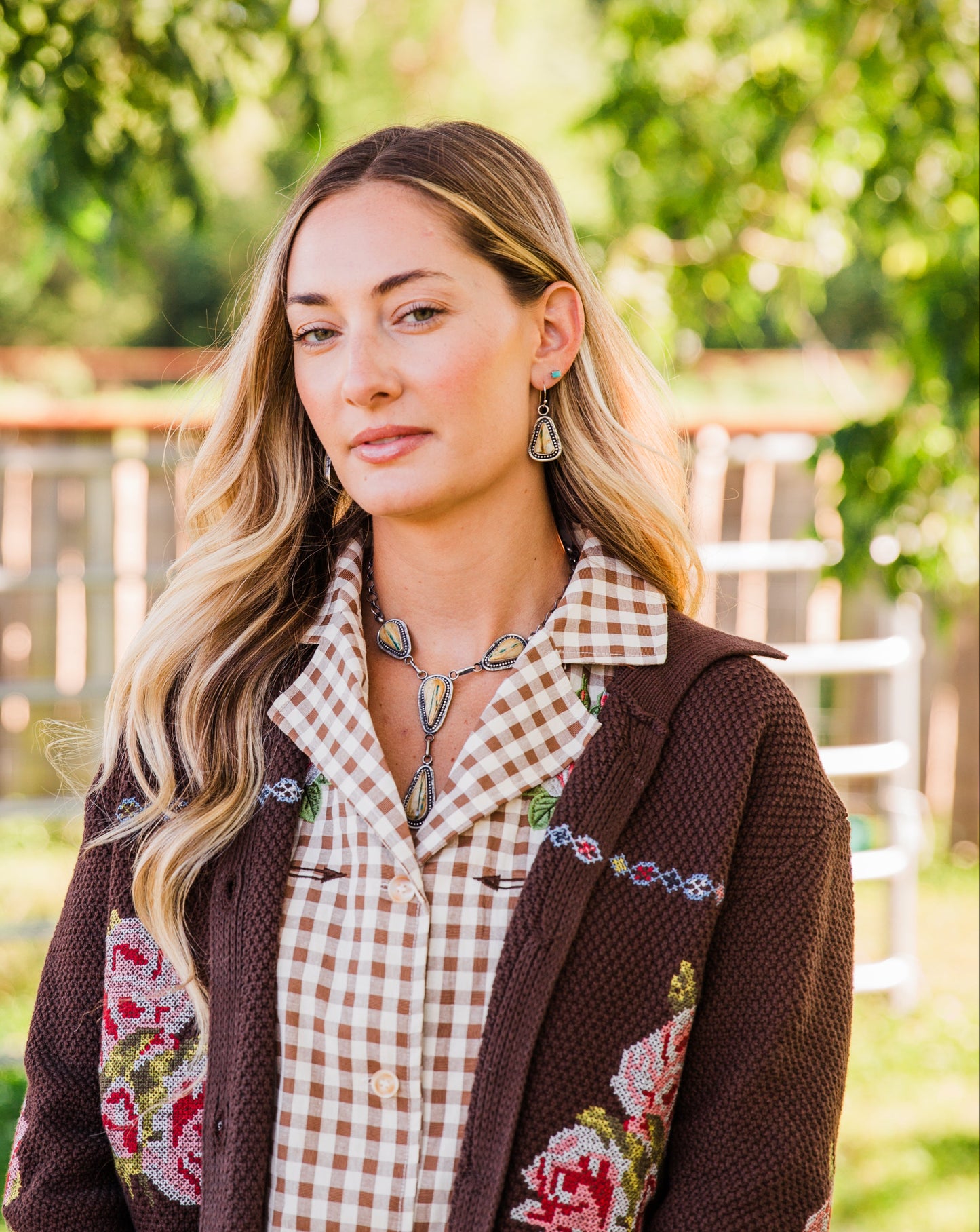 The Falcon Necklace + Earring Set
