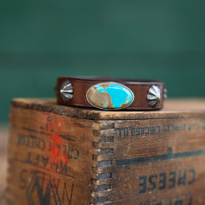 The Suwanee | Royston Turquoise Leather Cuff