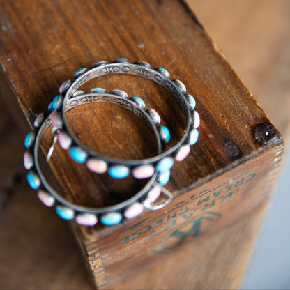 The Alaya’s | Russell Sam Pink Conch & Turquoise Hoops