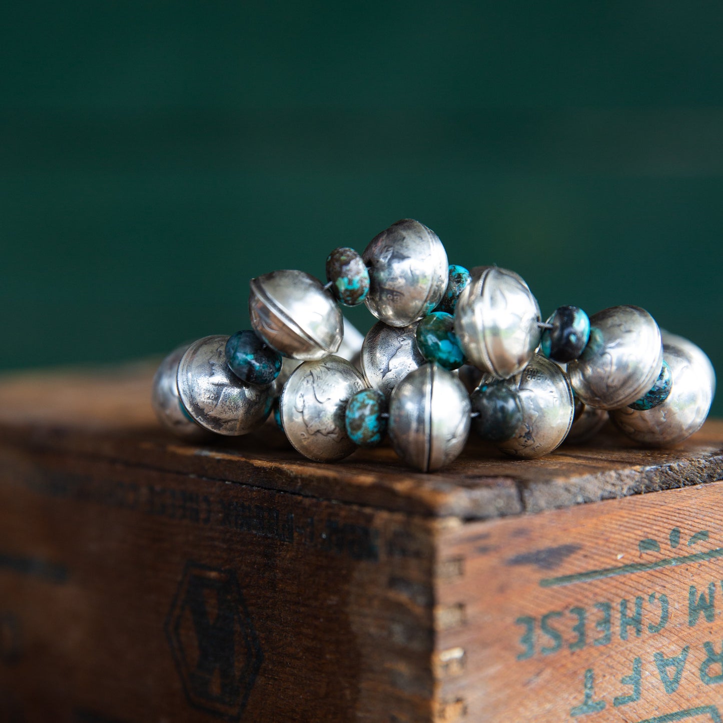 The Latimer | Handcrafted Mercury Dime and Turquoise Bracelet