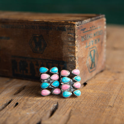 The Canyon | Pink Conch & Turquoise Rings
