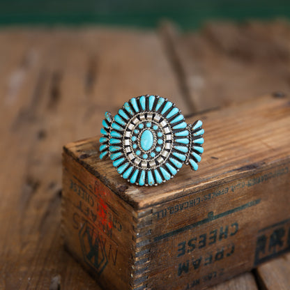 The Townsend | Turquoise Needlepoint Zuni Cuff