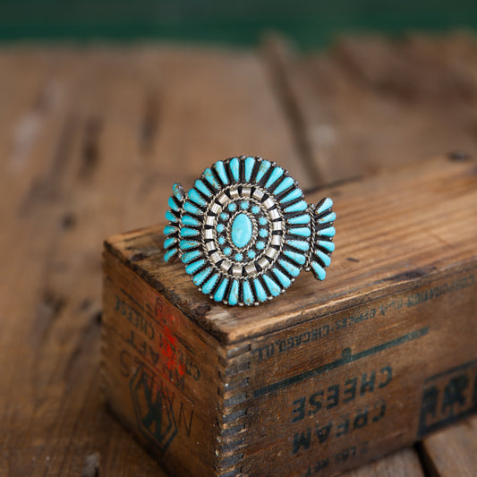 The Townsend | Turquoise Needlepoint Zuni Cuff