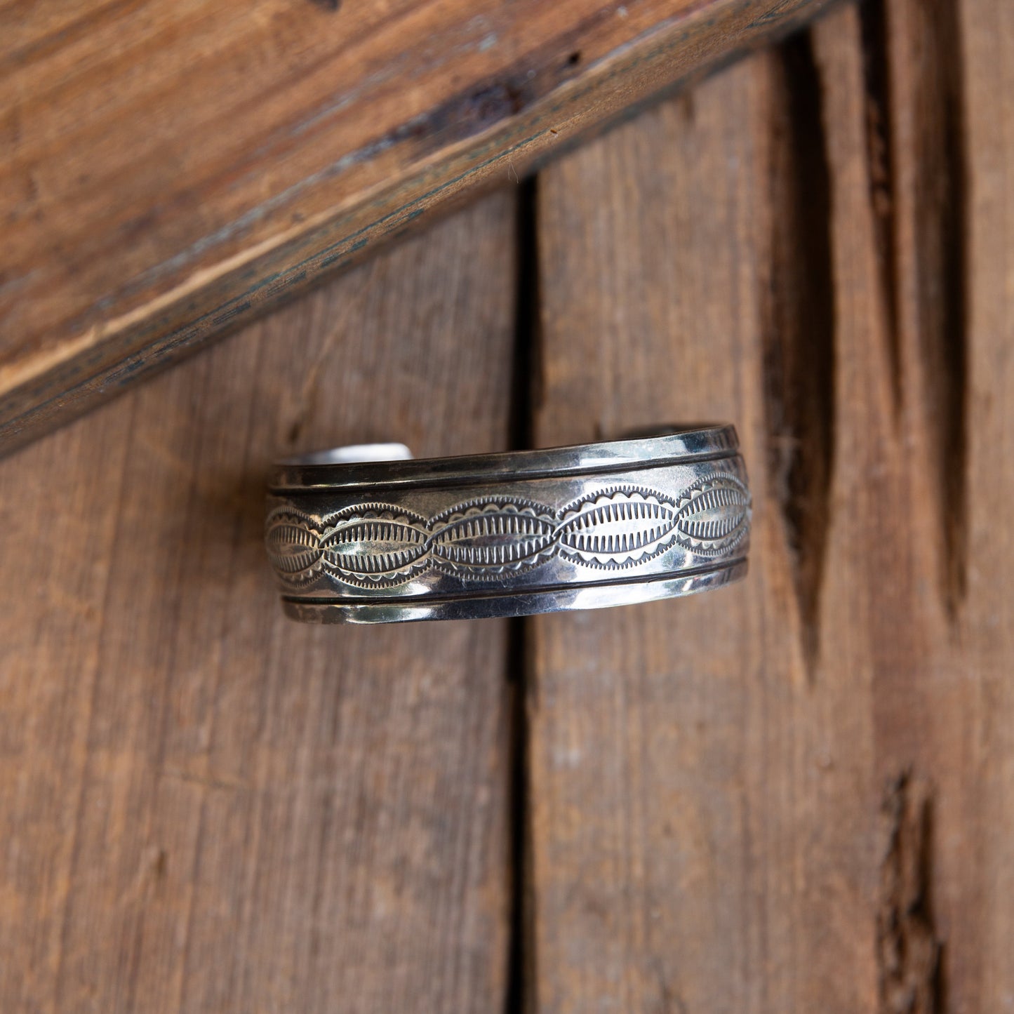 The Paycee | Vintage Stamped Silver Cuff