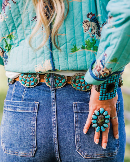 The Tesella | Turquoise Concho Belt by Dan Morgan