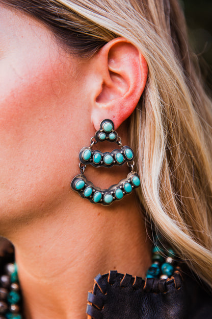The Rue’s | Vintage Chandelier Turquoise Earrings