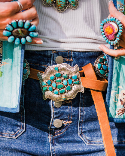 The Tesella | Turquoise Concho Belt by Dan Morgan