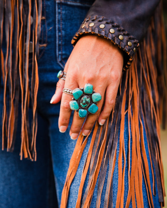 The Creik | Carico Lake Turquoise Ring Size 6.5 by Tatum Skeets