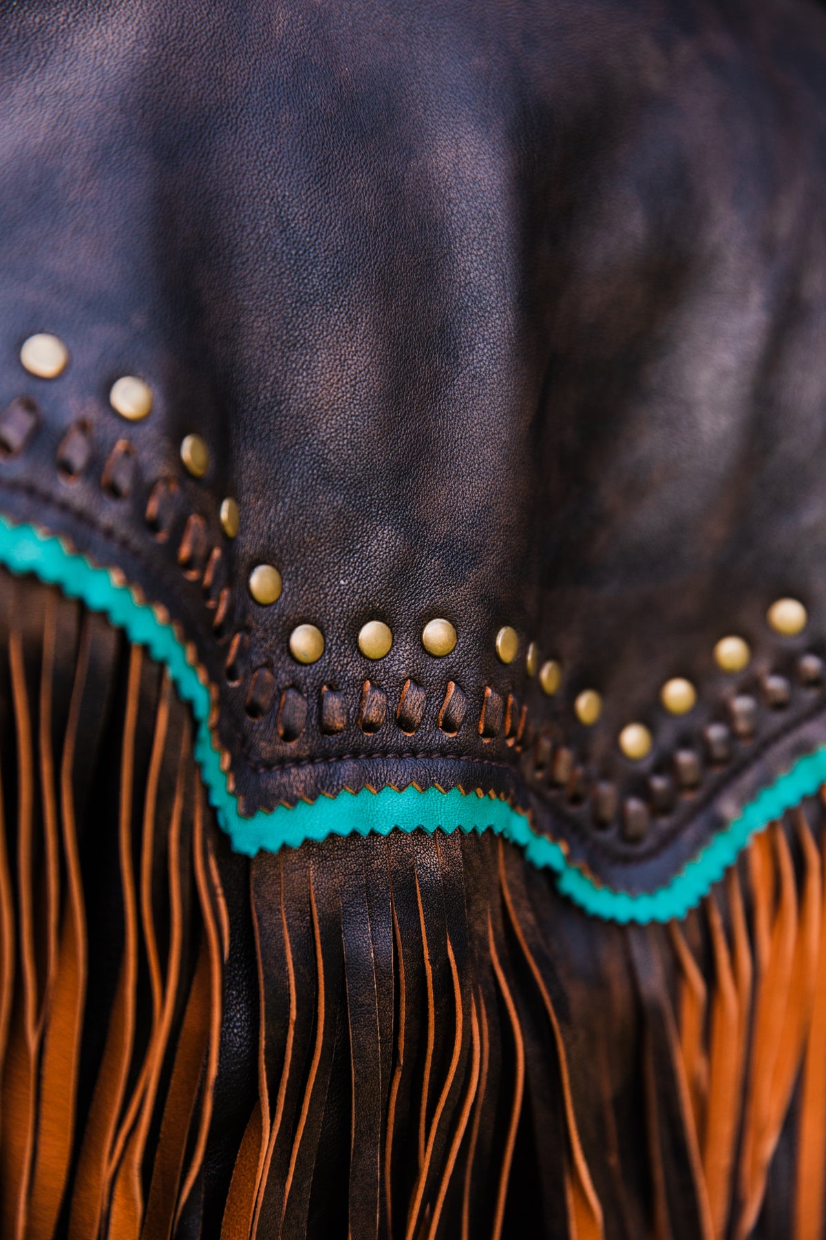 The Mika | Fringe & Stud Leather Jacket