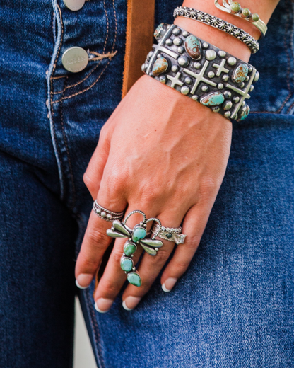 The Zion | Adjustable Sonoran Turquoise Dragonfly Ring