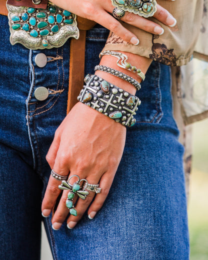 The Elite #8 Turquoise Cross Cuff
