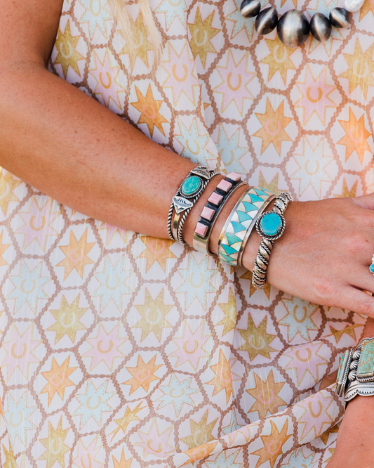 The Sumner 5 Stone Pink Conch Cuff