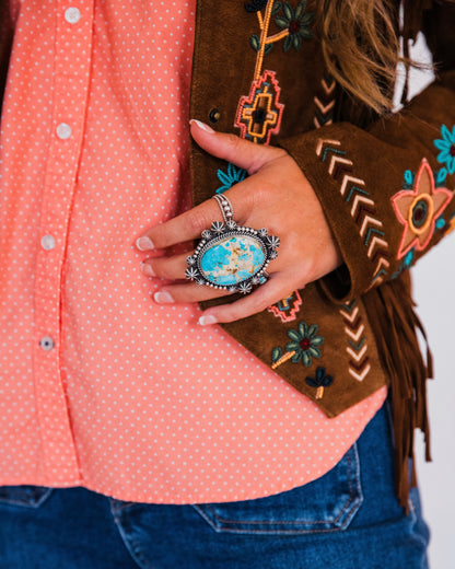 The Thorton | Turquoise Ring by R. Livingston Size 8.5-9