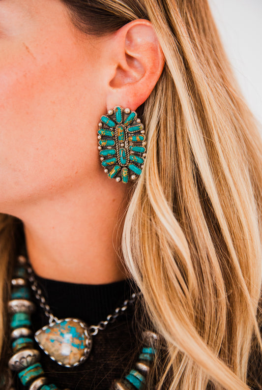 The Cordale’s | Vintage Turquoise Cluster Earrings