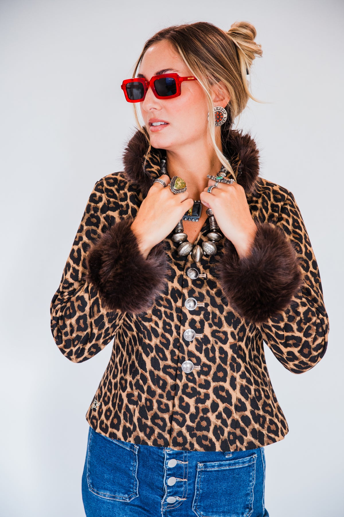 The Dawkins | Cheetah Print Jacket with Faux Fur Trim