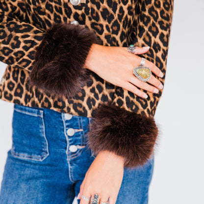 The Dawkins | Cheetah Print Jacket with Faux Fur Trim