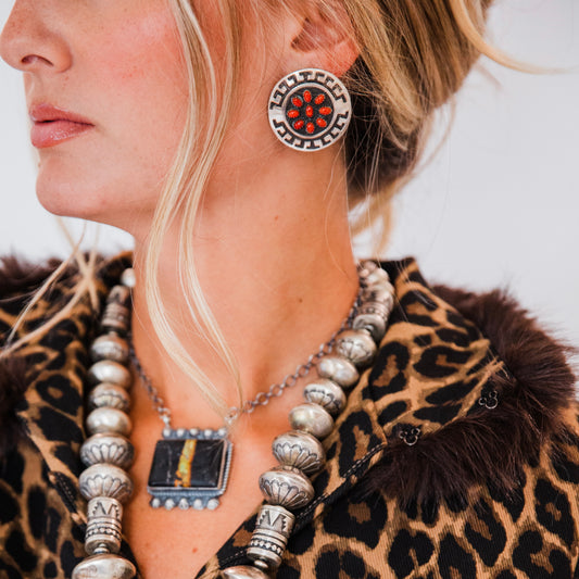The Highland's | Red Coral Stud Earrings