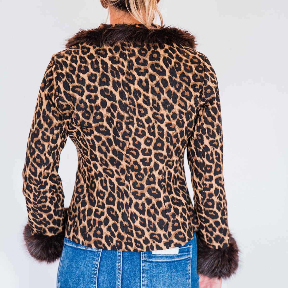 The Dawkins | Cheetah Print Jacket with Faux Fur Trim