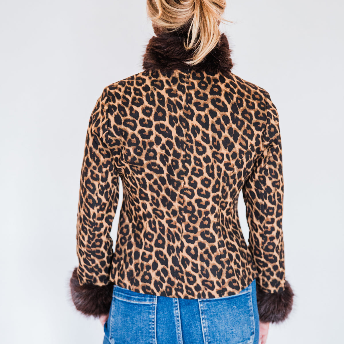 The Dawkins | Cheetah Print Jacket with Faux Fur Trim